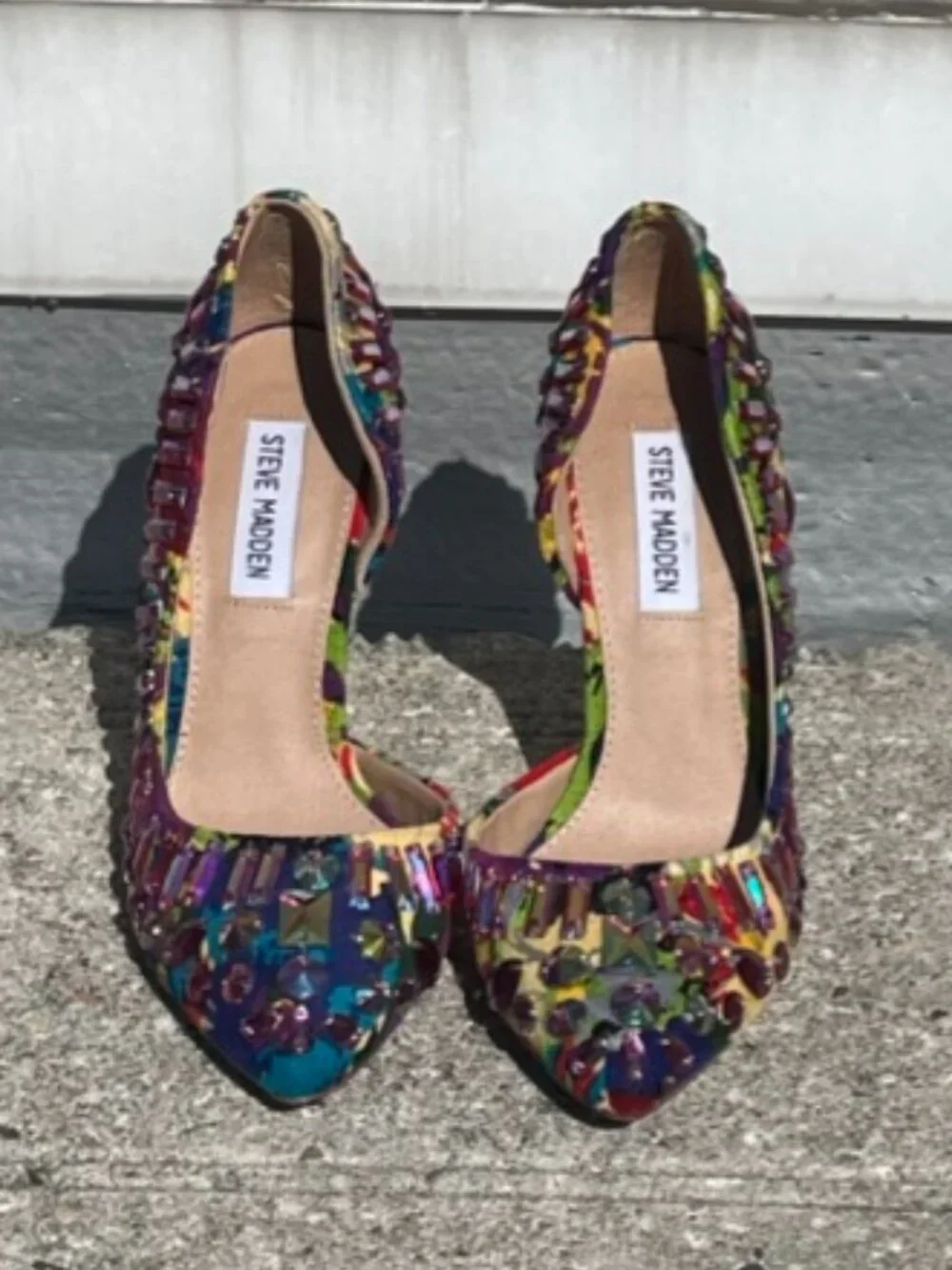 Steve Madden Galatik Multi-Color Rhinestone Heels Size‎ 5.5M
